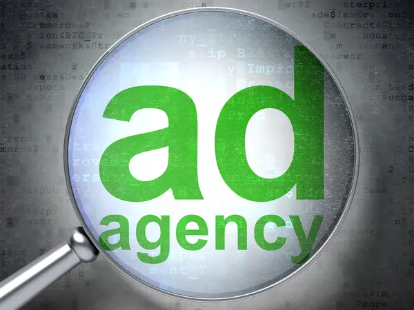 Concetto di marketing: Ad Agency con vetro ottico — Foto Stock