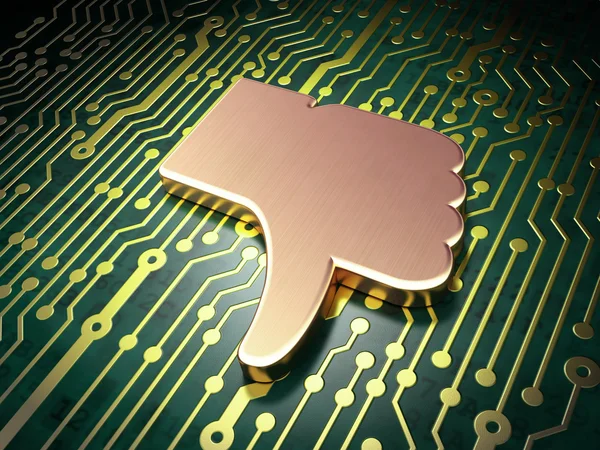 Social network concept: Unlike on circuit board background — Stock Photo, Image