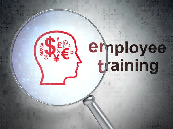 Education concept: Finance Symbol and Employee Training with opt — Stock Photo, Image