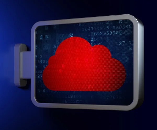 Concepto de tecnología Cloud: Nube en fondo de valla publicitaria — Foto de Stock