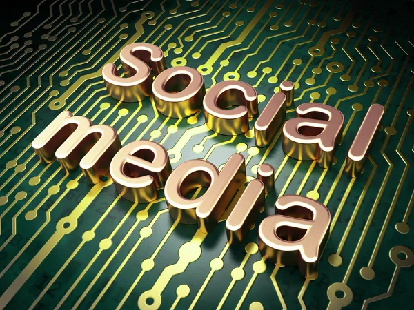 Social media concept: Social Media on circuit board background — Stock Photo, Image