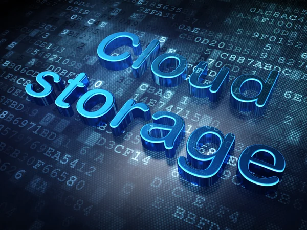 Datenschutzkonzept: Blue Cloud Storage auf digitalem Hintergrund — Stockfoto