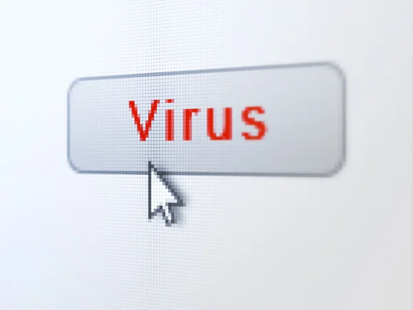 保护的概念: 数字按钮背景上的病毒 — 图库照片