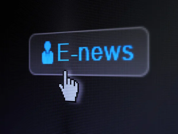 Nachrichtenkonzept: E-News und Geschäftsmann auf digitaler Knopfleiste — Stockfoto