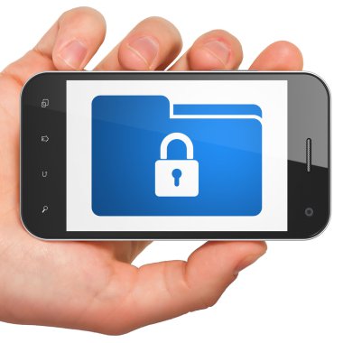 Ekonomi kavramı: smartphone cep telefonu ile klasör