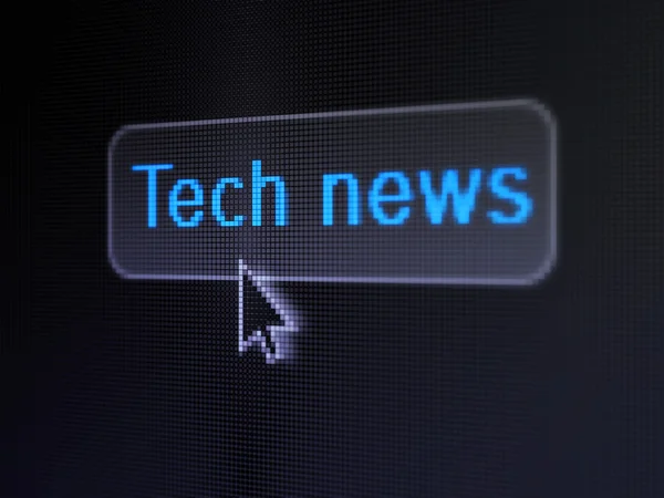 Conceito de notícias: Tech News no fundo do botão digital — Fotografia de Stock