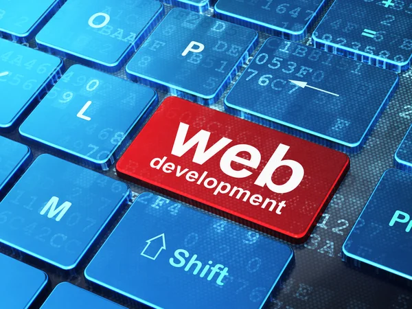 Web ontwikkelingsconcept: Webdevelopment op computer toetsenbord ba — Stockfoto