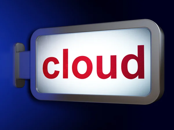 Cloud computing koncepcja: chmury na tle tablicy — Zdjęcie stockowe