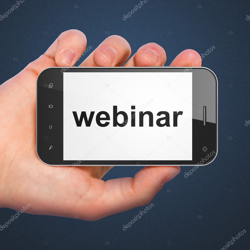 Education concept: Webinar on smartphone