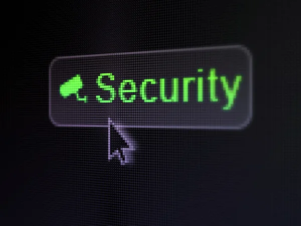 Veiligheidsconcept: beveiliging en Cctv Camera op digitale knop bac — Stockfoto