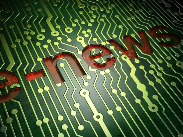 Hírek koncepció: E-news áramköri háttér — Stock Fotó