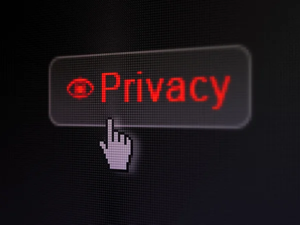 Concepto de seguridad: Privacidad y Ojo en el fondo de botón digital —  Fotos de Stock
