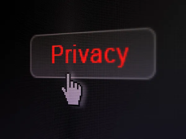 Concept de sécurité : Confidentialité sur fond de bouton numérique — Photo