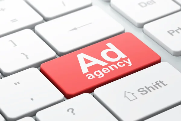 Marketing concept: Ad Agency on computer keyboard background — Stock Photo, Image