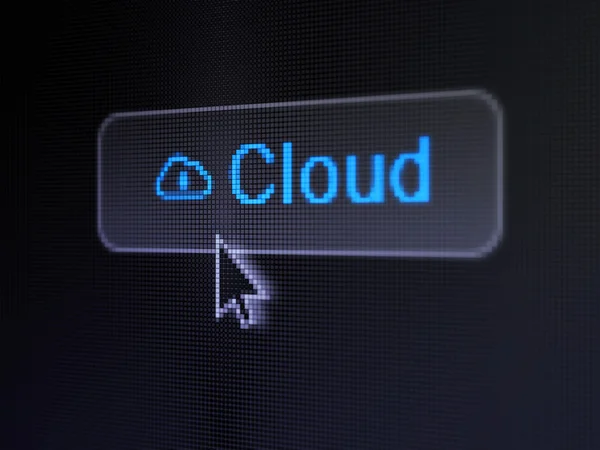 Moln teknik koncept: moln och moln viskade hänglås på digita — Stockfoto
