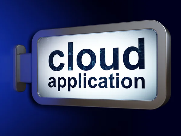 Concepto de tecnología Cloud: Aplicación Cloud en backgro de vallas publicitarias — Foto de Stock