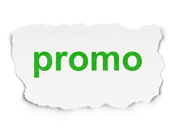 Marketingkonzept: Promo auf Papier Hintergrund — Stockfoto