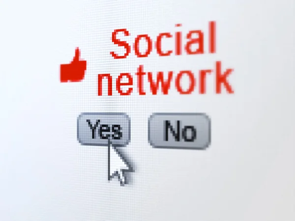 Social network concept: Like icon and Social Network on digital — Stock Photo, Image