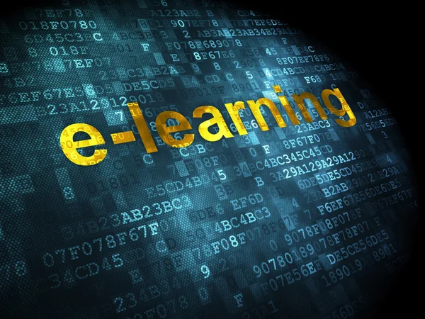 Концепція освіти: електронне навчання на цифровому фоні — стокове фото