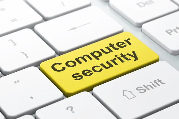 Concept de protection : Sécurité informatique sur clavier d'ordinateur backg — Photo