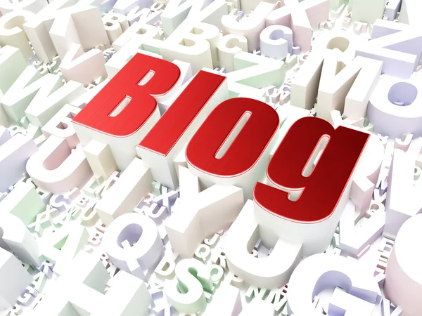 SEO web design concept: Blog op alfabet achtergrond — Stockfoto