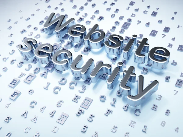 Concetto di web design SEO: Silver Website Security su backg digitale — Foto Stock