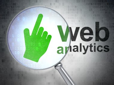 Web tasarım konsepti: fare imlecini ve Web Analytics ile optik