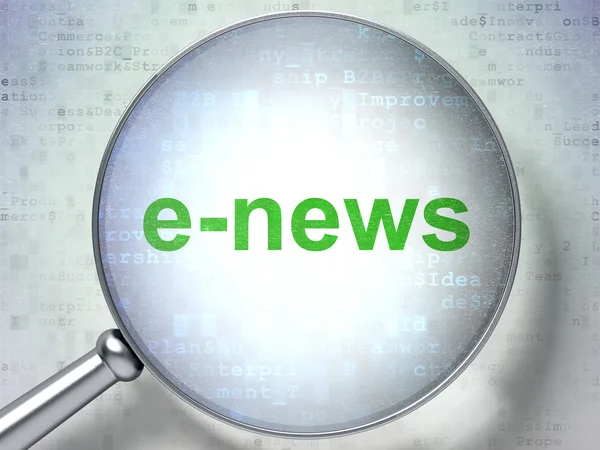 Concepto de noticias: E-news con vidrio óptico —  Fotos de Stock