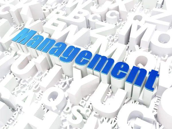 Koncepcja Biznesowa: zarządzanie na tle alfabet — Zdjęcie stockowe