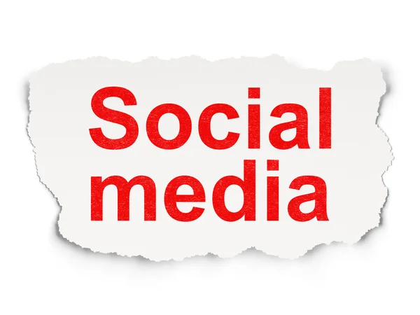 Concepto de medios sociales: medios sociales en el fondo del papel —  Fotos de Stock