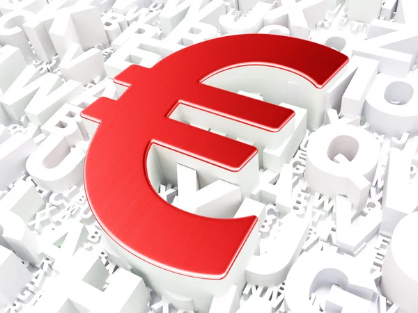 Conceito de moeda: Euro no fundo do alfabeto — Fotografia de Stock