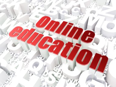 Eğitim kavramı: alfabe arka plan üzerinde Online Eğitim