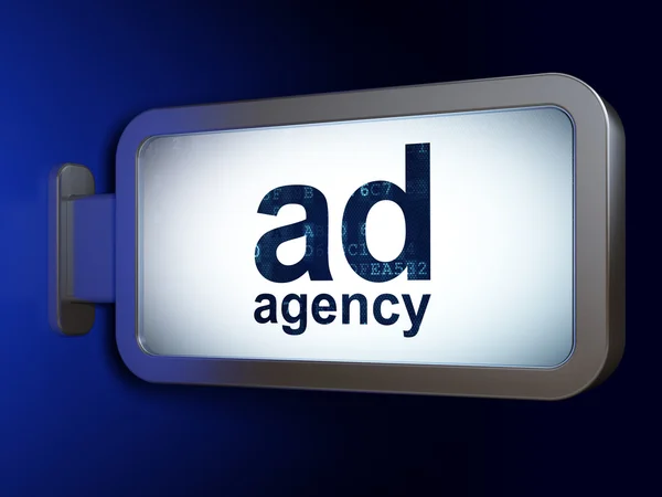 Concepto de marketing: Agencia de anuncios en el fondo de la cartelera — Foto de Stock