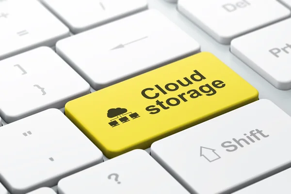 Concetto di rete: Cloud Network e Cloud Storage sul computer — Foto Stock