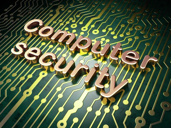 Security concept: Computer Security on circuit board background — Stock Photo, Image