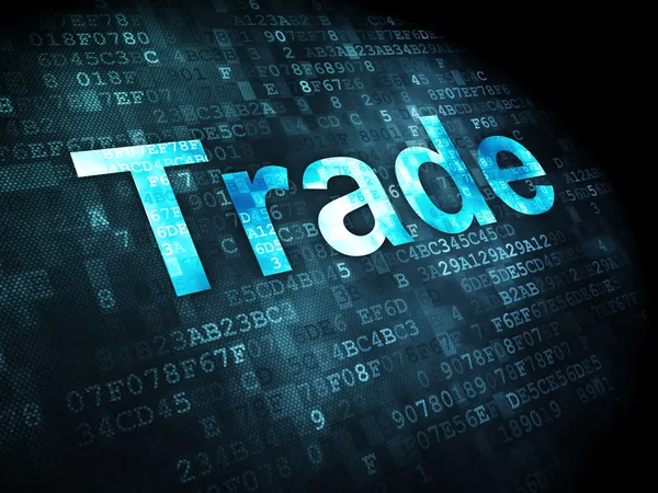 Affärsidé: handel på digital bakgrund — Stockfoto