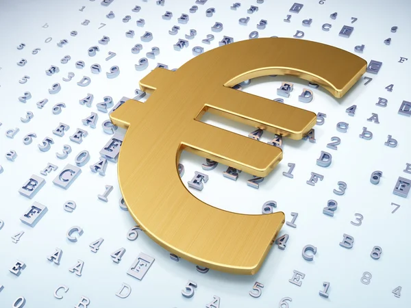 Currency concept: Golden Euro on digital background — Stock Photo, Image