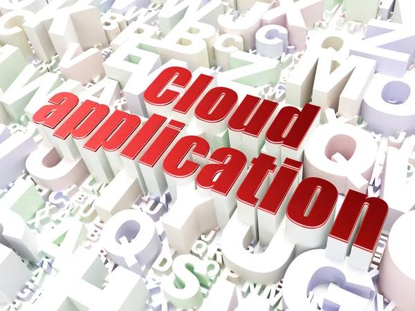 Cloud-Technologie-Konzept: Cloud-Anwendung auf Alphabet-Basis — Stockfoto