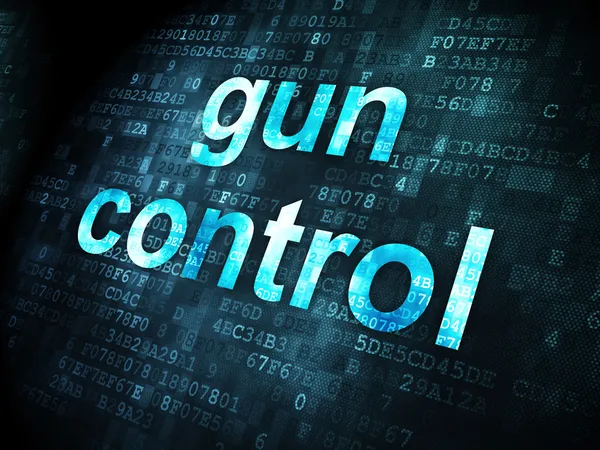 Concept de confidentialité : Gun Control sur fond numérique — Photo