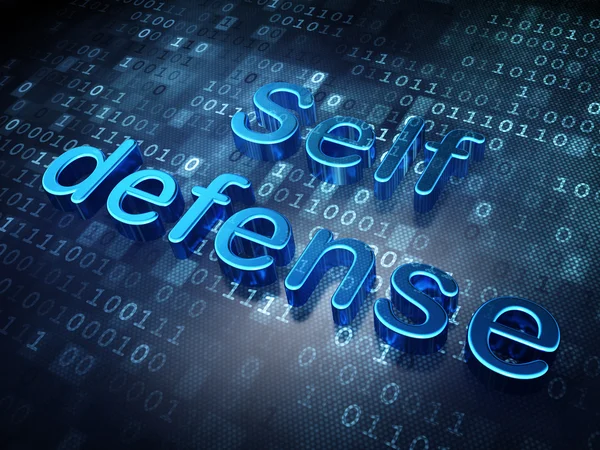 Veiligheidsconcept: blauwe Self Defense op digitale achtergrond — Stockfoto