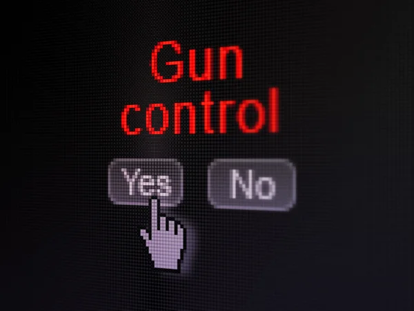 Biztonsági koncepció: Gun Control a digitális számítógép képernyőjén — Stock Fotó