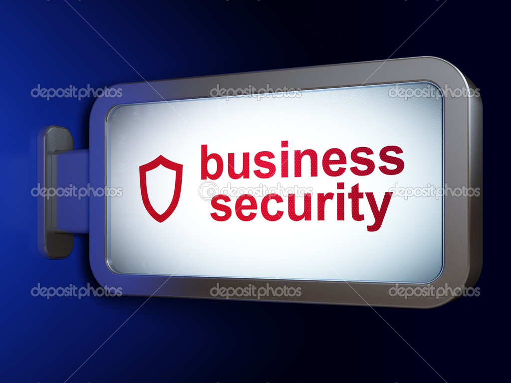 Protection concept: Business Security and Contoured Shield on bi