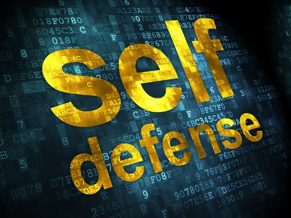 Veiligheidsconcept: zelfverdediging op digitale achtergrond — Stockfoto