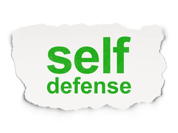 Veiligheidsconcept: zelfverdediging op papier achtergrond — Stockfoto