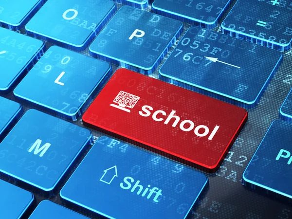 Education concept: Computer Pc and School on computer keyboard b — Stock Photo, Image