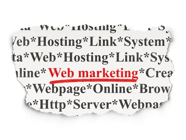 Koncepcja projektu sieci Web: sieci Web Marketing na tle papieru — Zdjęcie stockowe