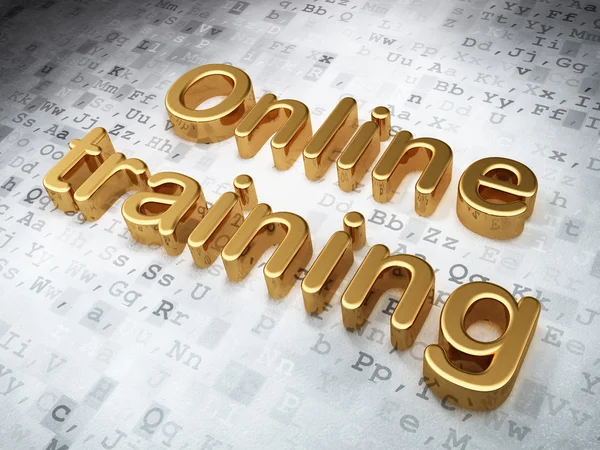 Conceito de educação: Golden Online Training on digital background — Fotografia de Stock