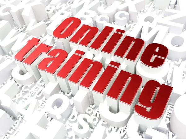 Onderwijs concept: Online Training op alfabet achtergrond — Stockfoto