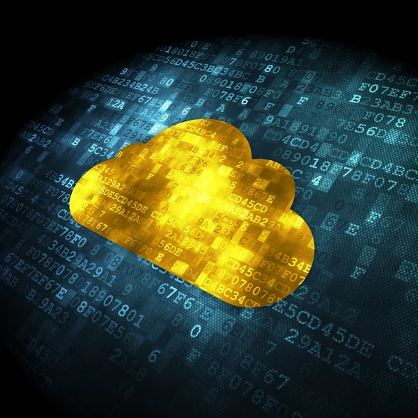 Concetto di cloud computing: cloud su sfondo digitale — Foto Stock