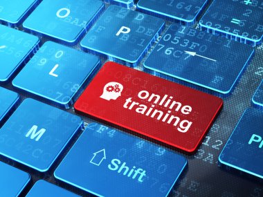 Eğitim kavramı: baş ve yüklü Online Eğitim